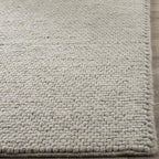 SAFAVIEH Natura Collection Area Rug - 6' Square, Silver, Handmade Wool Blend, Textured Design, Ideal for Living Room, Bedroom, Dining Space (NAT620C)