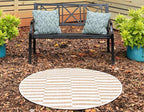 Unique Loom Outdoor Striped Collection Area Rug - Striped (4' 1" Round, Taupe/Ivory)