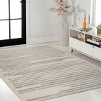 JONATHAN Y Khalil Modern Berber Stripe Cream/Gray Indoor Area Rug, 3x5, Contemporary, Bohemian, Easy-Cleaning for Living Room, Bedroom, Kitchen, Pet Friendly, Non-Shedding (MOH207C-3)