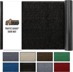 GORILLA GRIP Waterproof Traffic Guard Door Mat, 35x23, Heavy Duty Entryway Mats, Strong Rubber Back Commercial Utility Rugs for Office Hallway, Garage Floor and Home, Low Profile Carpet Runner, Black