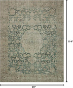 Loloi Magnolia Home by Joanna Gaines Sinclair Collection SIN-05 Jade/Sand 7'-6" x 9'-6", .25" Pile Height, Machine Washable, Area Rug