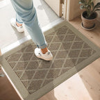 COSY HOMEER Non-Slip Door Mat 24"x36", Entryway Rugs Low Profile Absorbent Dirt Trapper Doormat for Front Entrance, Washable Polypropylene Entry Mat (Beige)