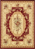 Unique Loom Versailles Collection Traditional Classic Floral Motif Area Rug (8' 0 x 11' 4 Rectangular, Burgundy/ Ivory)