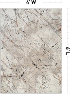 Rugshop Drifted Marble Abstract Area Rug Durable, Kid & Pet Friendly Gray, Ivory, Neutral Tones 4' x 6' Ideal Under Coffee Tables, Desks, or in Small Dining Areas