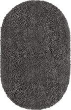 Unique Loom Davos Shag Collection Area Rug - Solid (5' 3" x 8' Oval, Peppercorn)