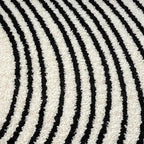 Abani Nuevo Beige Black Swirls Modern Area Rug 6' x 9' for Living Room, Bedroom - Abstract Design - Durable & Easy to Clean