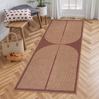 Lahome Modern Rainbow Easy Jute 2x6 Runner Rug, Red Runners for Hallways Non Slip Washable Kitchen Rugs, Farmhouse Stain Resistant Non Shedding Low Pile Indoor Outdoor Carpet for Laundry Entryway