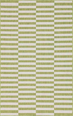 Unique Loom Outdoor Striped Collection Area Rug - Striped (5' 1" x 8' Rectangle, Green/Ivory)