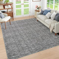 RUGSREAL 3x5 Washable Bedroom Rug Small Indoor Solid Area Rug with Rubber Backing Contemporary Dining Room Throw Rug Grey Solid Color Carpet for Living Room Kitchen Nursery, 3' x 5' Grey