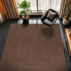 CAMILSON Easy Jute Rug 5x7, Indoor Outdoor Brown Color Fiber Area Rugs for Living Room Patio and Kitchen Rug, Solid Boho Woven Design, Easy-Cleaning, Washable Outside Carpet Alfombras (5 x 7)