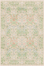 Light Beige Green Area Rugs for Dining Room, 6x9 Washable Area Rug for Bedroom, Living Room, Nursery Room, Kids Play Room, Low Pile Non-Slip - Vintage Design & Stain Resistance