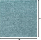 Unique Loom Davos Shag Collection Area Rug - Solid (7' 10" Square, Aqua)