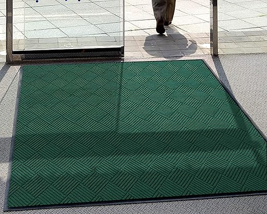 WaterHog Diamond | Commercial-Grade Entrance Mat with Rubber Border – Indoor/Outdoor, Quick Drying, Stain Resistant Door Mat (Evergreen, 3' x 5')