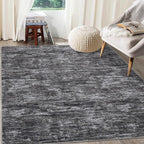 RUGSREAL Bedroom Rug 3x5 Washable Rug for Living Room Small Entryway Carpet with Rubber Backing Stain Resistant Dining Room Throw Mat Modern Solid Color Area Rug for Bedside Kitchen, Dark Grey