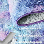 Andency Soft Area Rugs for Living Room Bedroom, 5x8 Fluffy Shaggy Bedside Rug, Non-Slip Large Shag Fuzzy Plush Carpets for Bedroom Kids Dorm Nursery Home Decor Aesthetic, Tie-Dyed Unicorn Rainbow