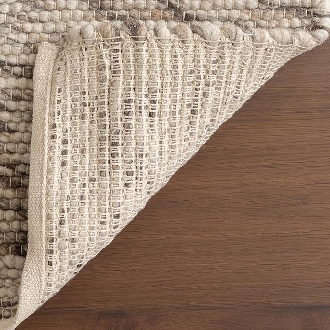 Rugs USA Marilyn Charcoal/Ivory, 7'6" x 9'6", Hand Woven, Marled, Wool, Soft and Cozy, High Traffic, Stain Resistant, Easy Clean, Durable Area Rug for Bedroom, Living Room, Dining, Den, Foyer
