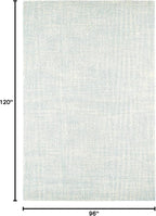 Dash & Albert Crosshatch Sky Hand Micro Hooked Wool Rug, 7.5 X 9.5 Feet, Blue Solid Pattern