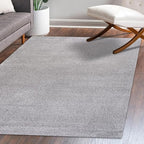 Eyely UES100K-3 Supersoft Haze Solid Low-Pile Indoor Area Rug Casual;Contemporary;Solid;Traditional, Bedroom, Kitchen, Living Room, Easy-Cleaning, Non-Shedding, 3 X 5, Light Gray