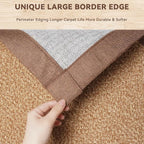 Washable Hallway Runner Rug 2x8 Jute Like Kitchen Runner Mat Rugs Non Slip, Woven Soft Entryway Farmhouse Runner Boho Floor Carpet for Indoor Laundry Hall Backdoor Bedroom Living Room, Brown