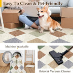 8x10 Checkered Area Rugs for Living Room Colorful Machine Washable Large Rug Non-Slip Stain Resistant Low Pile Boho Accent Indoor Throw Carpet for Bedroom Dining Room Home Aesthetic Decor