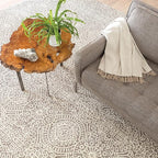 Dash & Albert Temple Taupe Hand Micro Hooked Wool Rug, 6 X 9 Feet, Tan Geometric Pattern