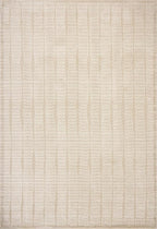 Loloi Chris Loves Julia Calvin Collection CLV-02 Ivory/Oatmeal 5'-3" x 5'-3" Round Area Rug Checkered Neutral Soft Living Room Bedroom Carpet
