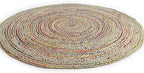 REDEARTH · Jute Cotton Chindi Area Rug - 8' Round Rug, Handwoven, Non-Shedding, Soft & Durable – Multi Tones for Home Décor in Living Room, Dining Room, Bedroom