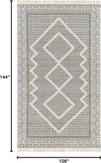 Mark&Day Wool Rugs, 9x12 Nishnabotny Cottage Dark Gray Area Rug, Grey Beige Carpet for Living Room, Bedroom or Kitchen (8'10" x 12')