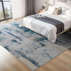Ompaa Living Room Rug 5x8 Aqua Blue Area Rug Machine Washable Boho Rug Non Slip Abstract Vintage Indoor Large Rugs for Bedroom, Classroom, College Dorm, Farmhouse, Dining Room, Kids Playroom
