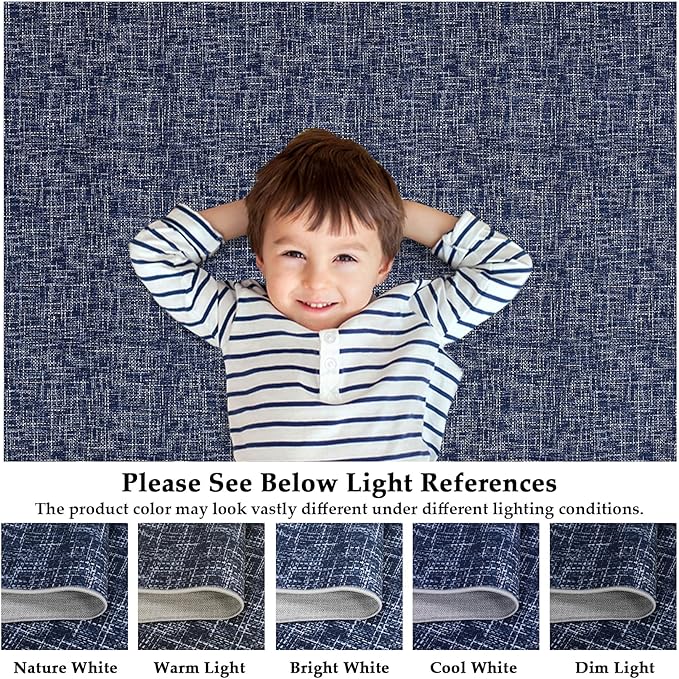 RUGSREAL Living Room Area Rug 9x12 Machine Washable Rug Non-Slip Stain Resistant Modern Abstract Large Rug Contemporary Accent Throw Floor Carpet for Dining Room Solid Area Rug for Home Office, Blue