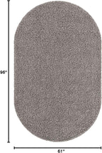 Unique Loom Solid Shag Collection Area Rug (5' 1" x 8' Oval, Cloud Gray)