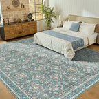 WITSHOCK Living Room Area Rugs 12x15: Soft Non-Slip Backing Washable Rugs Vintage Large Carpet for Bedroom Office Dining Room Kitchen Stain Resistant Home Decor Rug