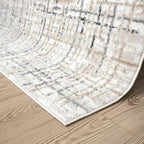 Abani Grey Area Rug for Living Room, Bedroom - Crosshatch Pattern- 4' x 6' -Durable & Easy to Clean