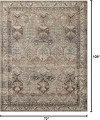 Loloi Amber Lewis Billie Collection, Clay & Sage 6'-0" x 9'-0" Area Rug – Antique & Distressed Accent Rugs for Living Room, Bedroom, Entryway & Hallway, No Shed High Traffic Area Home Decor Rug