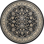 Unique Loom Sialk Hill Collection Area Rug - Washington (7' 10" Round Black/Gray)