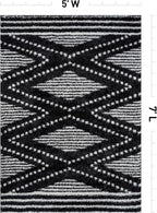 Rugshop Geometric Shag Area Rug Anthracite Dark Gray and White 5' x 7' Great for Bedrooms, Living Rooms, or Under Coffee Tables