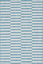 Unique Loom Outdoor Striped Collection Area Rug - Striped (4' 1" x 6' 1" Rectangle, Light Aqua/Ivory)