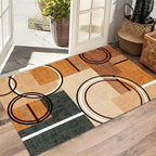 Modern Wavy Circles Area Rug 6x9ft, Geometric Design Low Pile Carpet, Soft & Non-Slip Washable Mat for Living Room, Bedroom, Dining Room