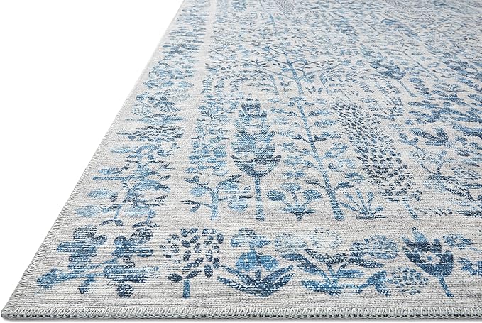 Loloi Rifle Paper Co. Maison Collection MAO-07 Blue 2'-3" x 3'-9", .19" Pile Height, Accent Rug