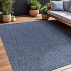 Beverly Rug Indoor Outdoor Rug 9x12, Washable Outside Carpet for Patio, Deck, Porch, Solid Modern Area Rug, Water Resistant, Azure Blue