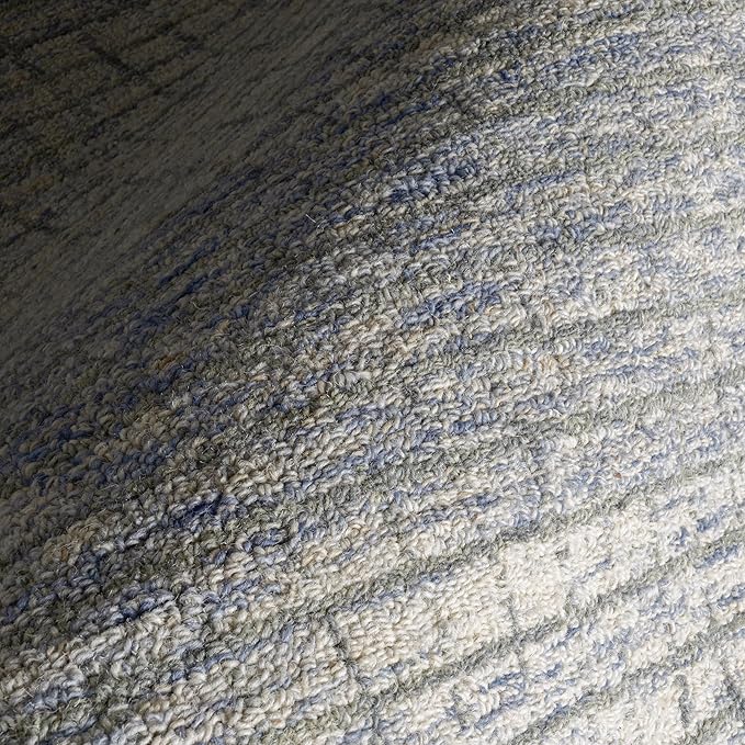 Rugs USA Melrose Light Blue/Ivory, 7'6" x 9'6", Handmade, Wool & Cotton, Soft and Cozy, High Traffic, Stain Resistant, Easy Clean, Durable Area Rug for Bedroom, Living Room, Dining Space, Entryway