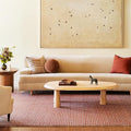 Rugs USA Melrose Checked Wool Area Rug - 4x6 Area Rug Contemporary Chestnut/Ivory for Living Room Bedroom Dining Room Kitchen