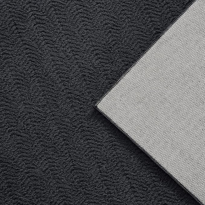 Faux Cashmere Area Rug - 5x7 Modern Low Pile Non-Slip Carpet for Living Room Bedroom, Dark Gray