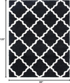SAFAVIEH Area Rug 8x10 - Dallas Shag Collection - Large - Black & Ivory, Trellis Pattern, Non-Shedding & Easy Cleaning, Plush Thick Pile, Ideal for Living Room, Bedroom, Dining Space (SGD257Z)