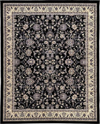 Unique Loom Sialk Hill Collection Area Rug - Washington (8' x 10' Rectangle Black/Gray)