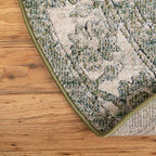 Unique Loom Isabella Collection Area Rug - Adjani (5' 1" Round, Green/ Ivory)