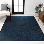 JONATHAN Y Haze Solid Low-Pile Navy Indoor Area Rug 6x9, Coastal,Bohemian,Minimalist,Classic, Easy-Cleaning for Living Room,Bedroom,Kitchen,Pet Friendly,Non-Shedding (SEU100C-6)
