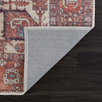 Bloom Rugs Washable Non-Slip 2' x 3' Rug - Red/Orange/Beige Traditional Oriental Area Rug for Living Room, Bedroom, Dining Room, and Kitchen - Exact Size: 2' x 3'