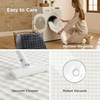 Bedsure 3x5 Fluffy Area Rugs for Living Room, Machine Washable Rugs, Non-Slip Backing, Non-Shedding, Pet Friendly Throw Rug for Bedroom Dining Room, Coconut White
