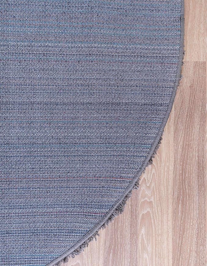 Unique Loom Solid Shag Collection Area Rug (7' 1" Round, Graphite Gray)